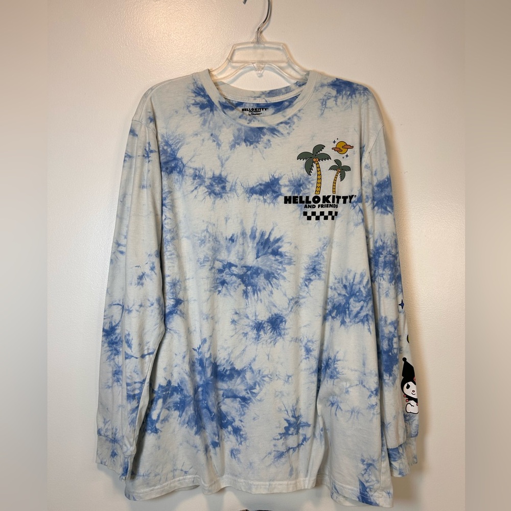 Hello Kitty by Sanrio Keroppi Kuromi Bioworld Tie-Dye Long Sleeve Tee Men’s XL